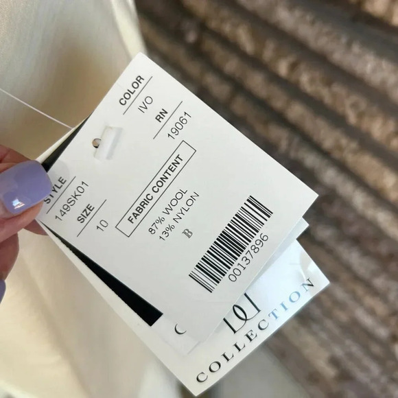 Doncaster Collection Ivory Peplum Flare Wool Blend Skirt Size 10 NWT - Picture 2 of 5